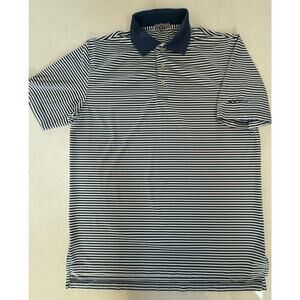 Peter Millar‎ Summer Comfort Golf Polo Stripe Performance Shirt Size M Logo
